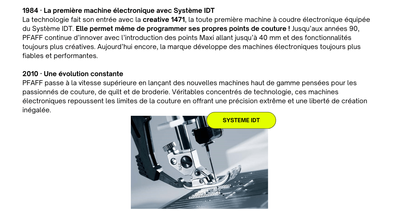 Histoire marque Pfaff
